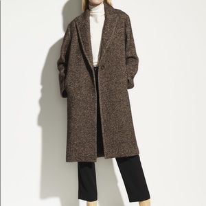 NWT VINCE Long Brown Twill Coat Size Large